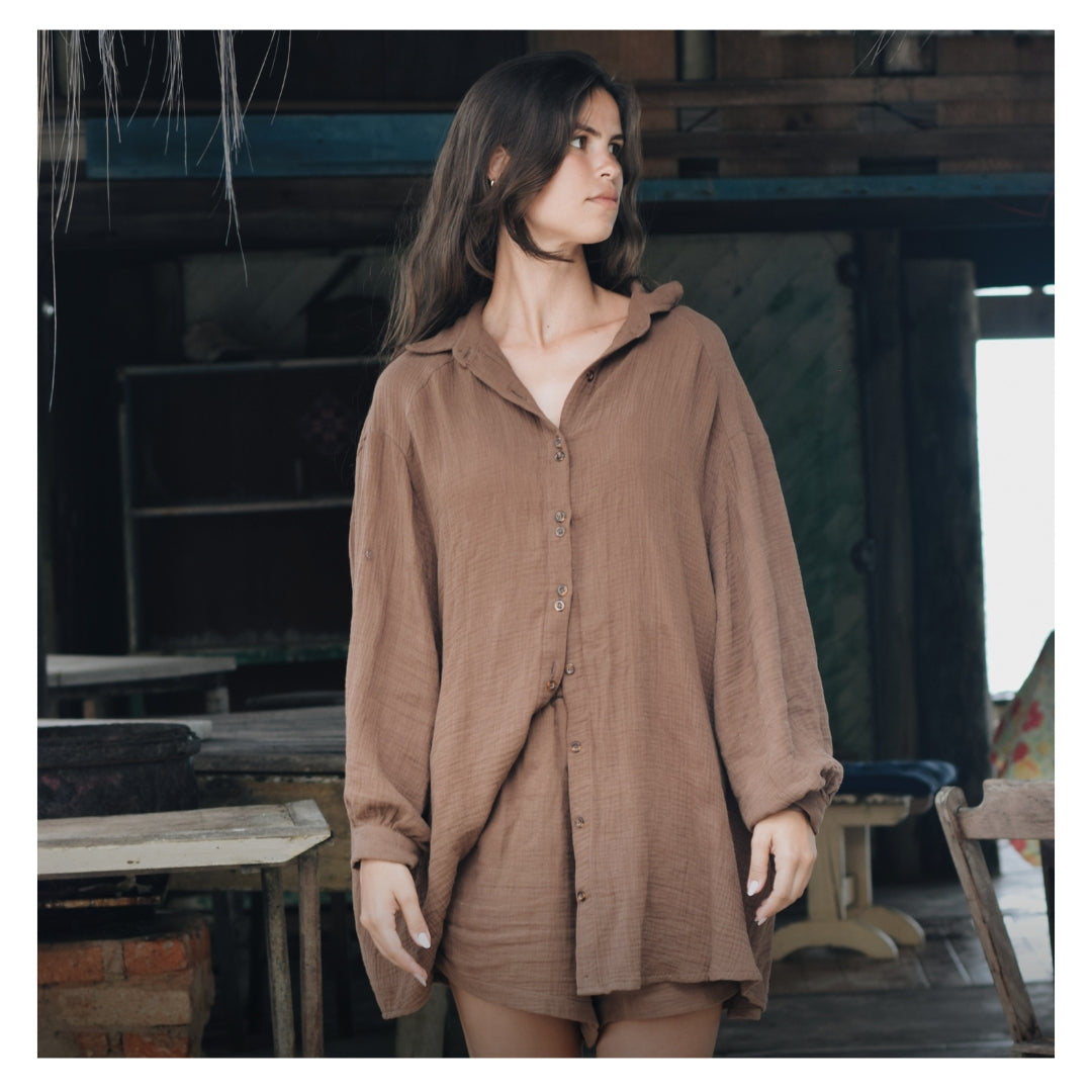 Camisa Arraia Café